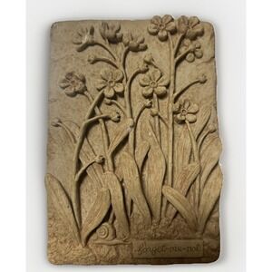 Carruth Studio "Forget Me Not" Flower Leaves Snail Small Wall Hanging Plaque